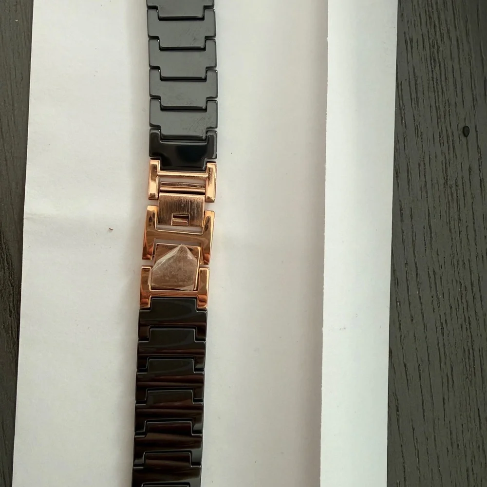 Anne Klein Ceramic Link Fashion Bracelet for Apple Watch, Secure, Adjustable